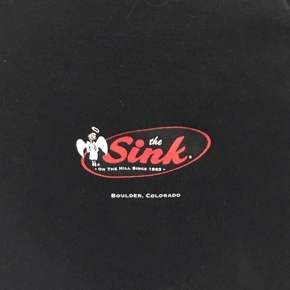 Women’s SMALL black short sleeve T-shirt THE SINK in Boulder - Picture 4 of 5